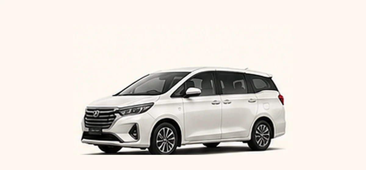 White seven-seat MPV suitable for airport and family travel