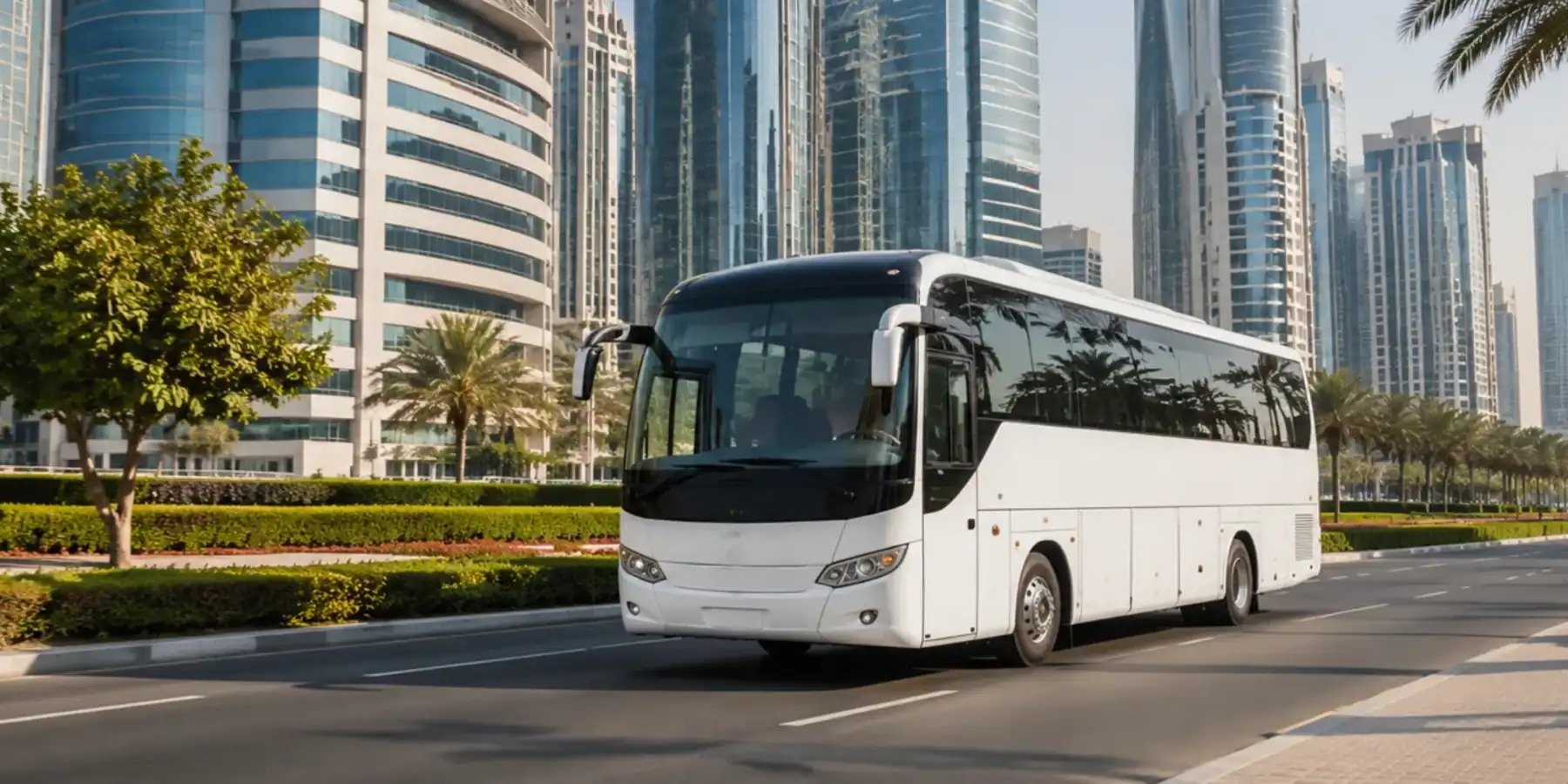 Passenger coach operating in Dubai for Bus World driver careers