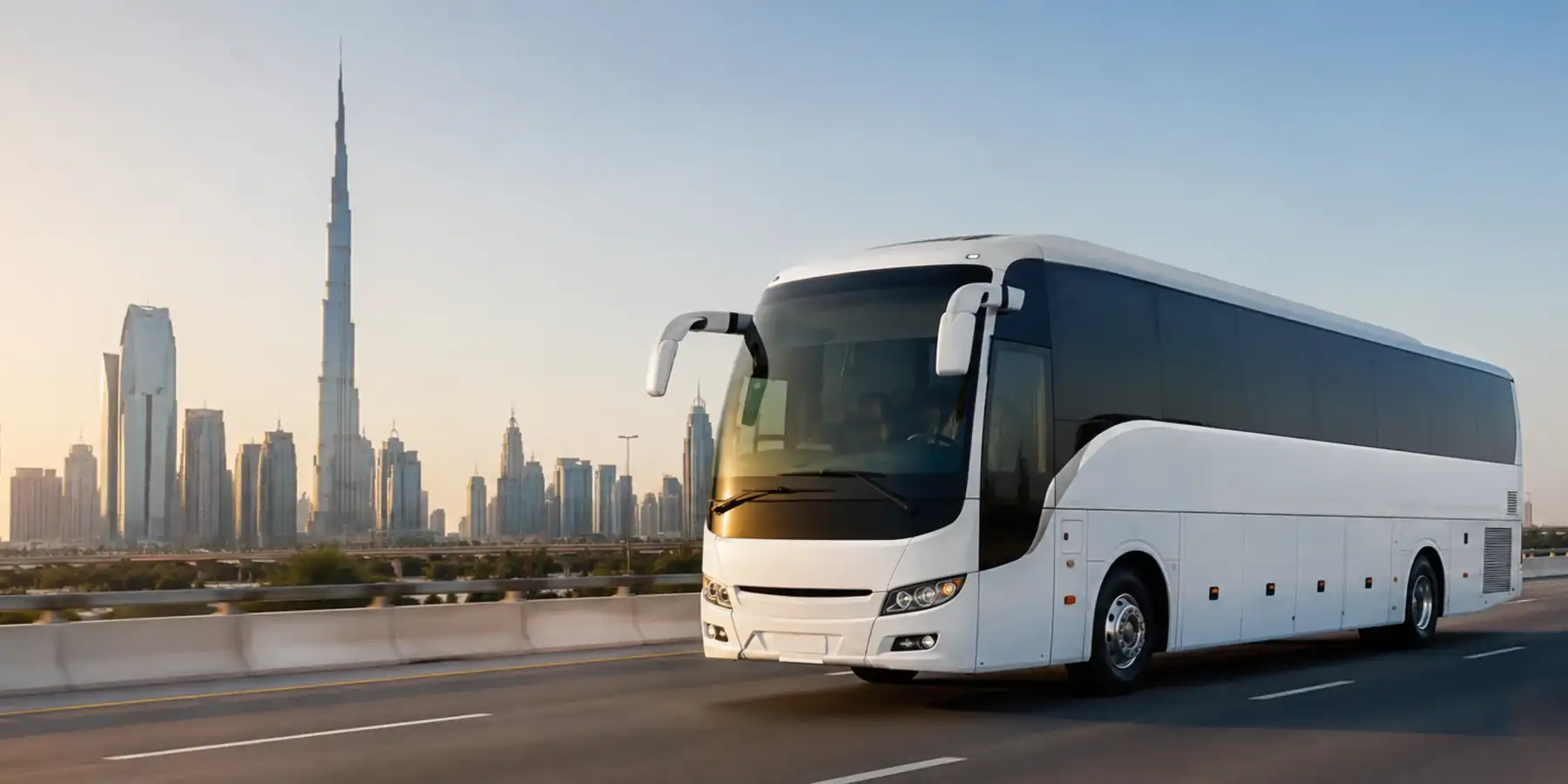 Private UAE inter-emirate and airport transfer vehicle on highway