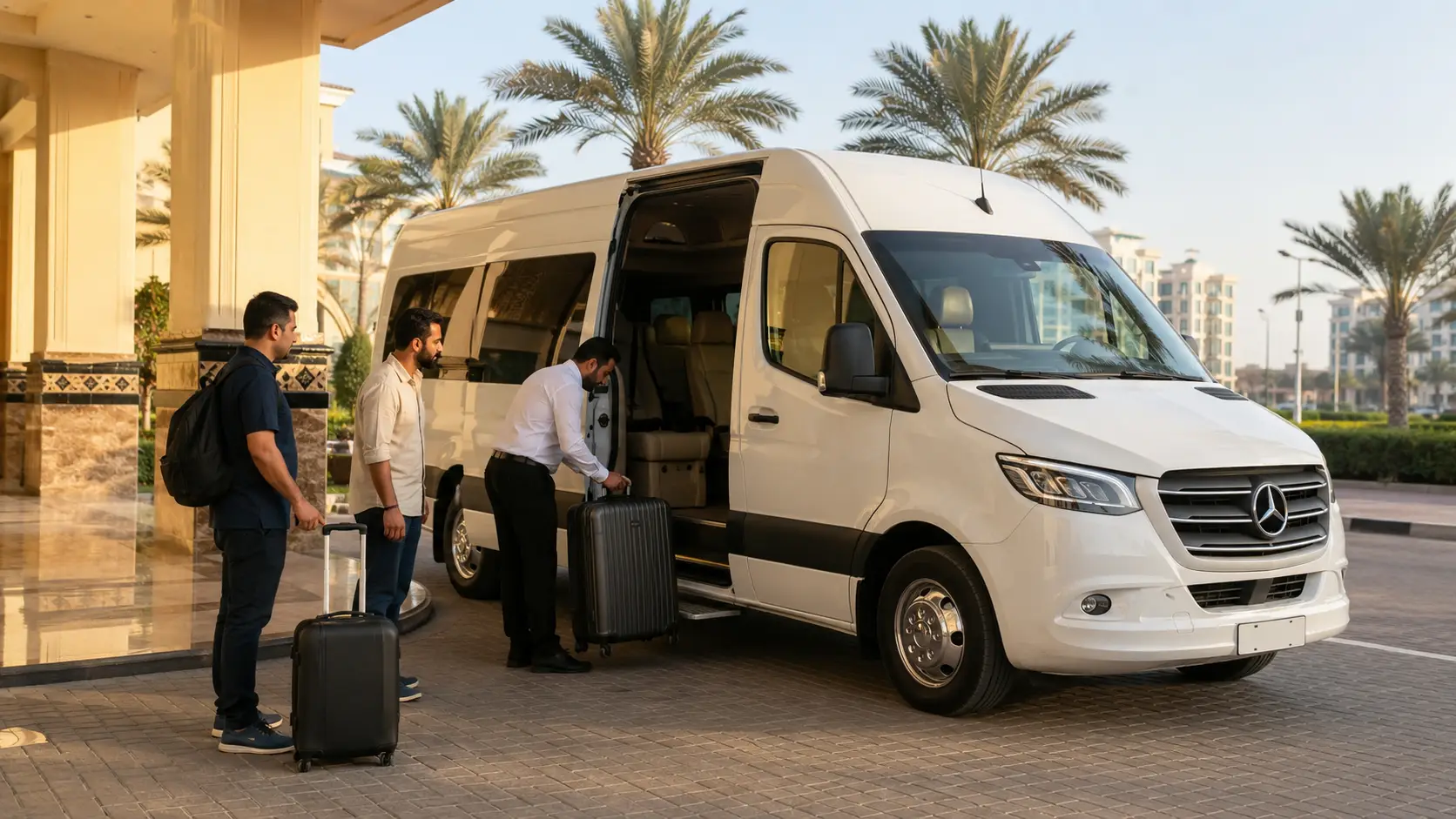 Ajman airport transfer bus for UAE airport group travel