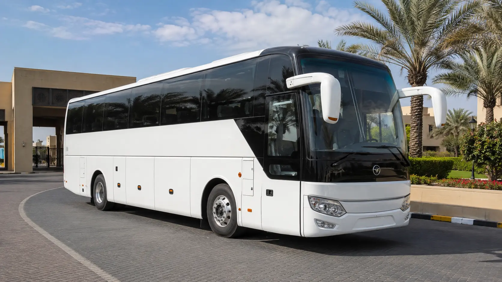 50 seater bus for large groups and inter-emirate transport from Umm Al Quwain