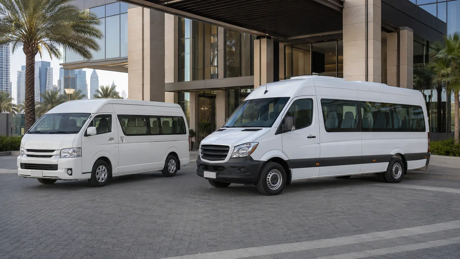 Abu Dhabi passenger van with driver