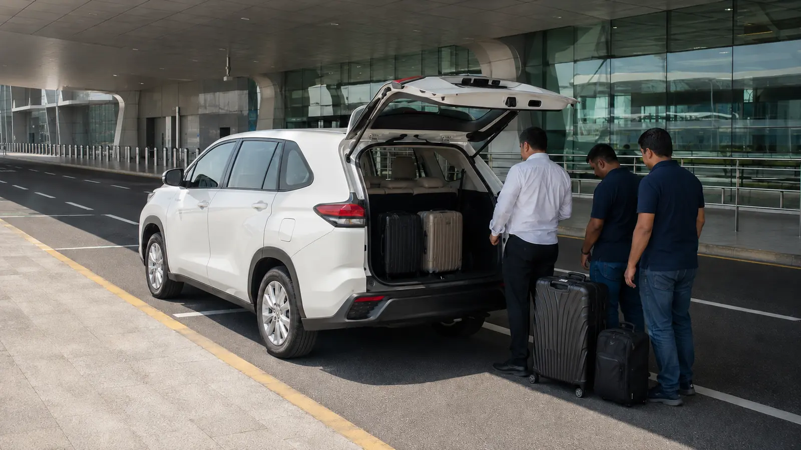 Private 7 seater airport transfer and luggage at Dubai airport