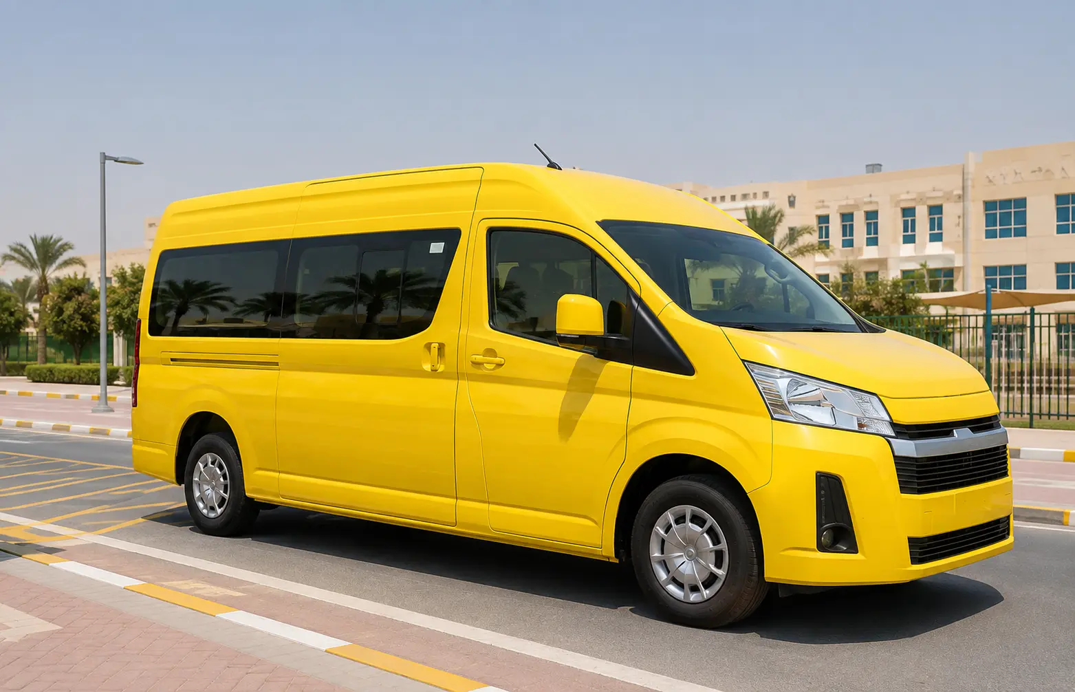 Community to school student pickup route in Dubai